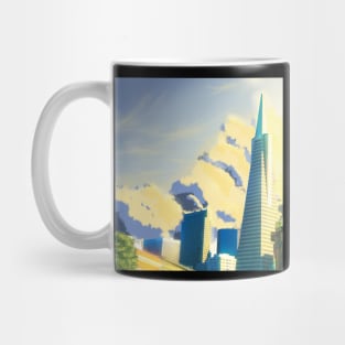 SF Transamerica Pyramid Scenery - Relaxing Anime Sunset Scene Mug